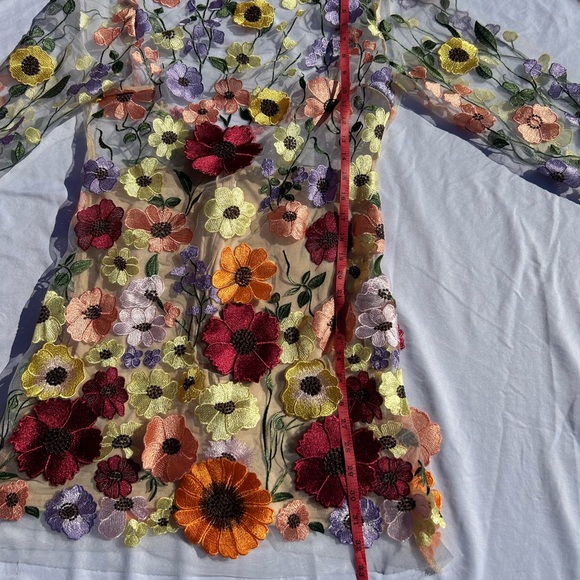 Source Unknown Multicolor Floral Embroidered Backless Dress - Picture 5 of 9